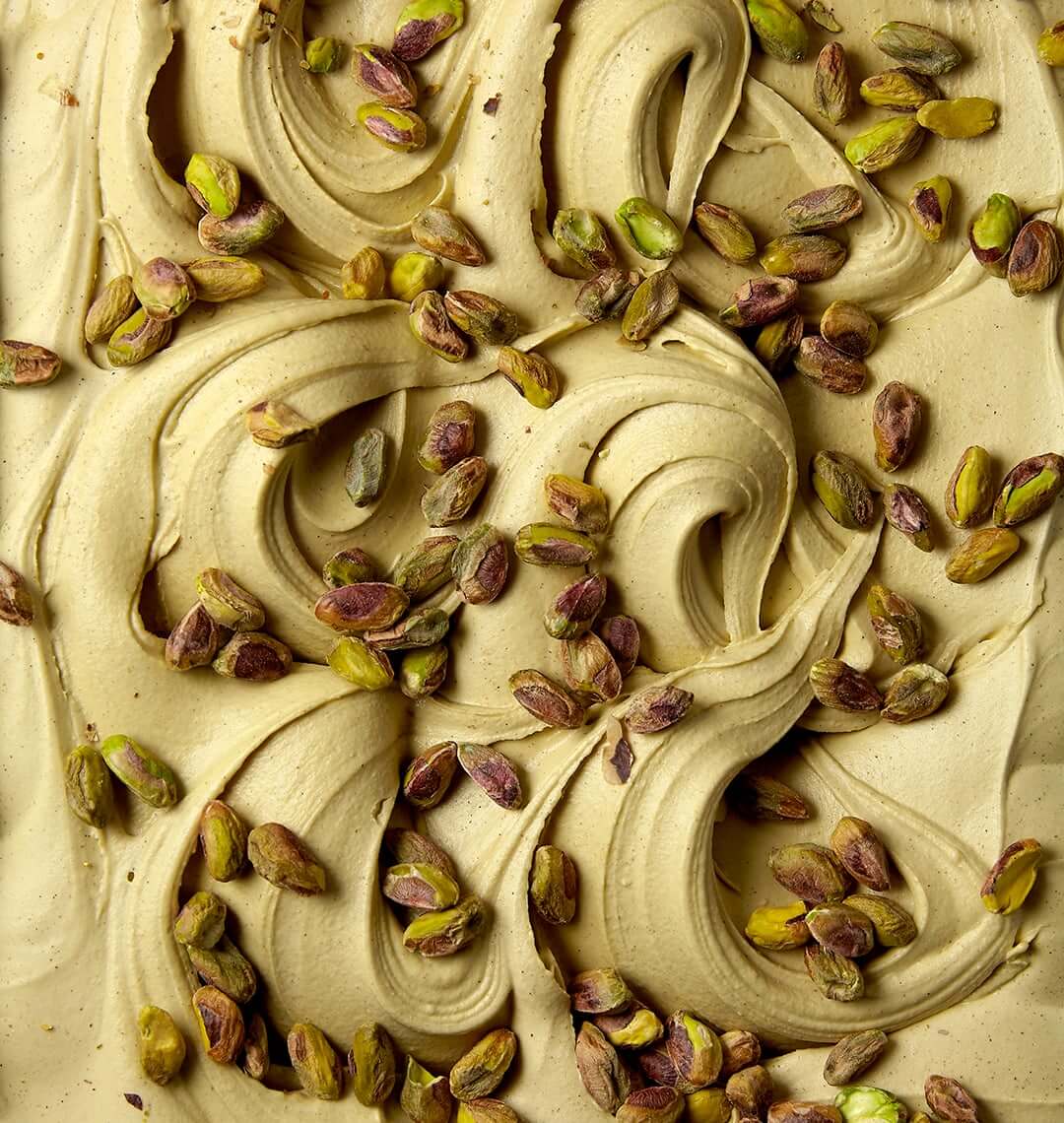 Pistachio ice cream texture
