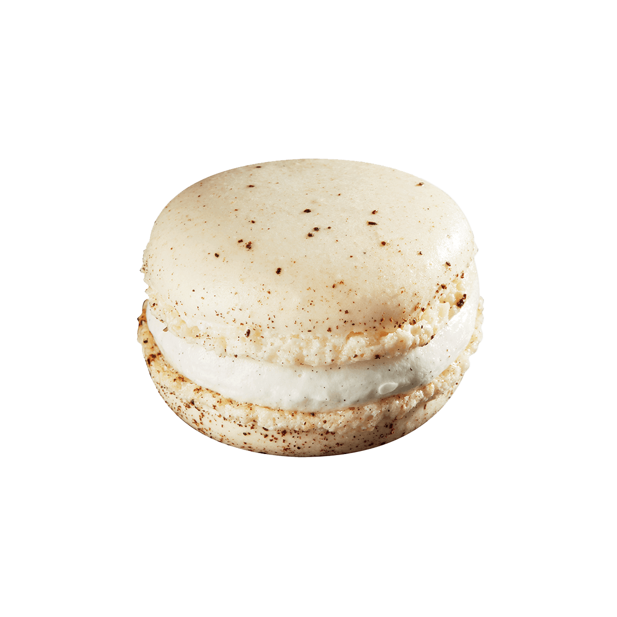 Macaron alla Vaniglia ricoperto con foglia d'oro edibile 18kt